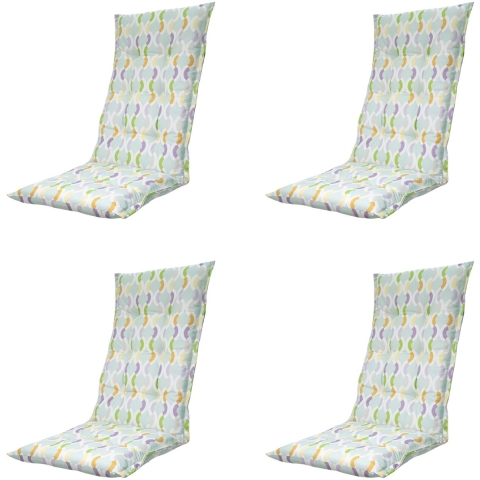 Madison tuinstoelkussen hoge rug trivia mint ca. 123x50 cm set van 4