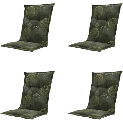 Madison tuinstoelkussen lage rug circle green ca. 105x50 cm set van 4
