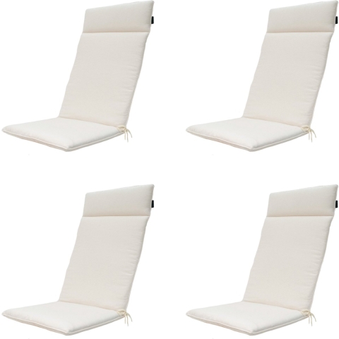 Madison tuinstoelkussen hoge rug napels sand ca. 120x50 cm set van 4