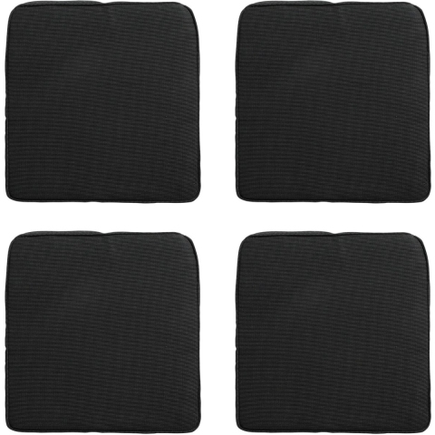Madison zitkussen wicker rib black ca. 48x48 cm set van 4