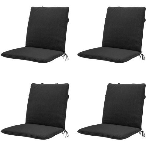 Madison stapelstoelkussen black canvas eco+ ca. 97x49 cm set van 4