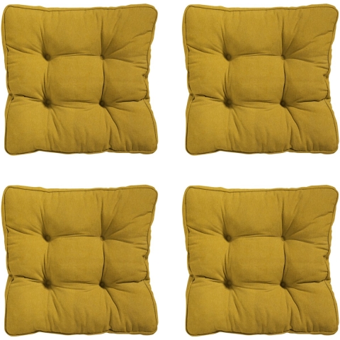 Madison zitkussen florance panama mustard ca. 47x47 cm set van 4