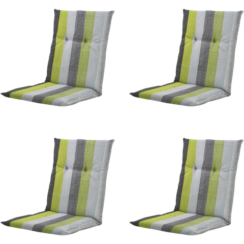 Madison tuinstoelkussen lage rug victoria green ca. 105x50 cm set van 4