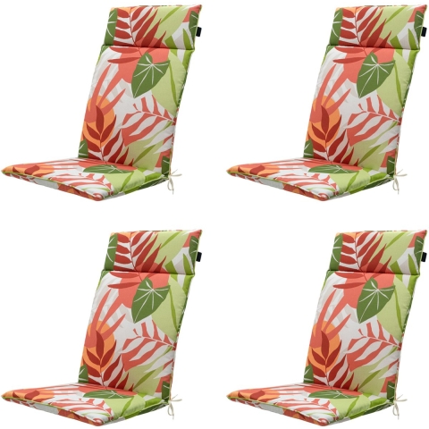 Madison tuinstoelkussen hoge rug iven terra ca. 120x50 cm set van 4