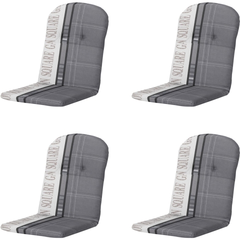 Madison kuipstoelkussen hoge rug garden grey ca. 96x45 cm set van