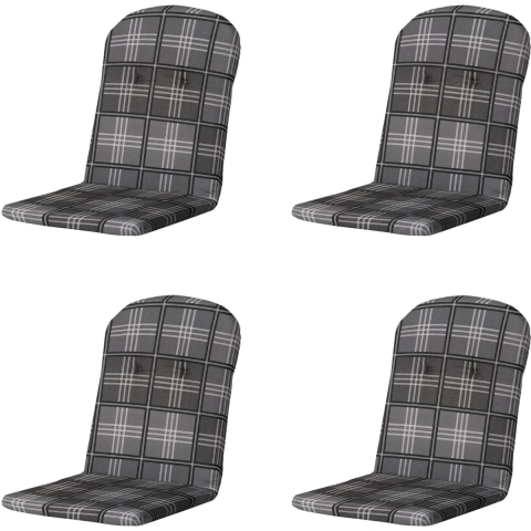 Madison kuipstoelkussen hoge rug patchy grey ca. 96x45 cm set van 4