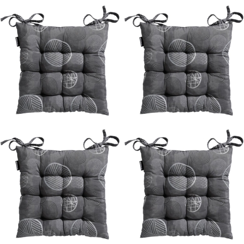 Madison zitkussen toscane circle grey ca. 46x46 cm set van 4