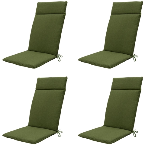 Madison tuinstoelkussen hoge rug moss green canvas eco+ ca. 120x50 cm set