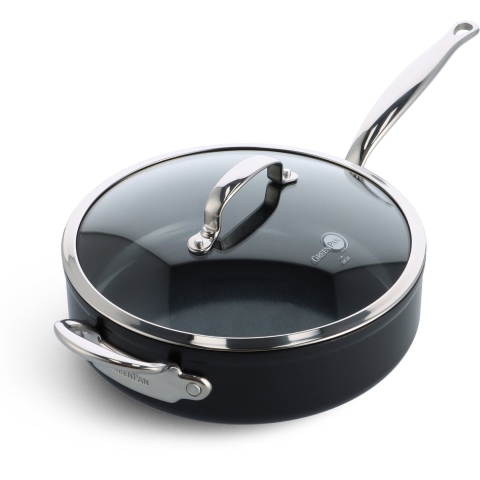 Greenpan Barcelona keramische hapjespan 28 cm met glazen deksel