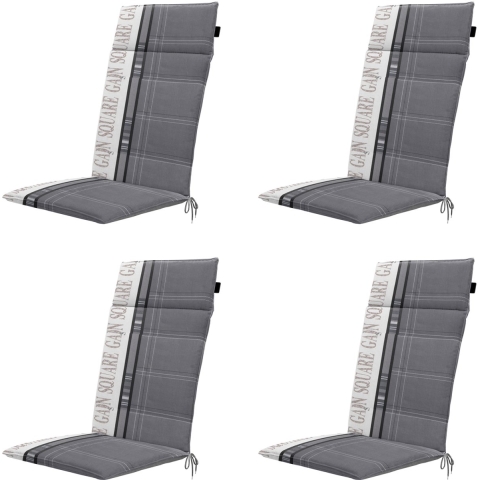 Madison tuinstoelkussen hoge rug garden grey ca. 120x50 cm set