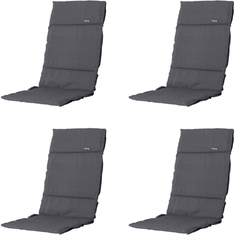 Madison tuinkussen fiber deluxe panama grey ca. 125x50 cm set van 4