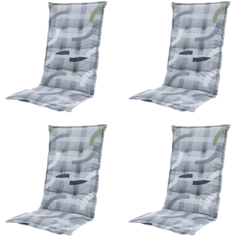 Madison tuinstoelkussen hoge rug tess sage ca. 123x50 cm set van 4