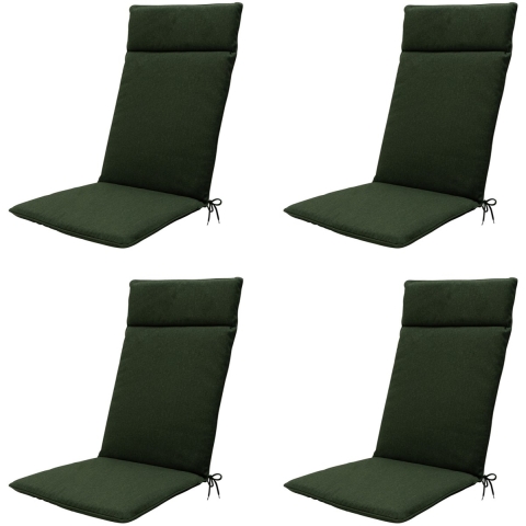 Madison tuinstoelkussen hoge rug green canvas eco+ ca. 120x50 cm set van
