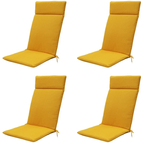 Madison tuinstoelkussen hoge rug gold canvas eco+ ca. 120x50 cm set van 4