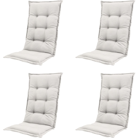 Madison tuinstoelkussen hoge rug napels sand ca. 123x50 cm set van 4