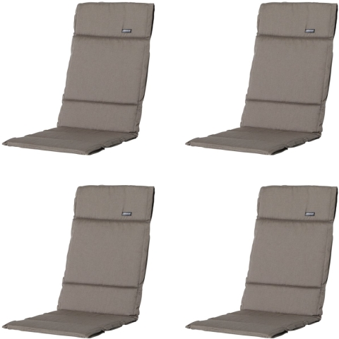 Madison tuinkussen fiber deluxe rib liver ca. 125x50 cm set van 4