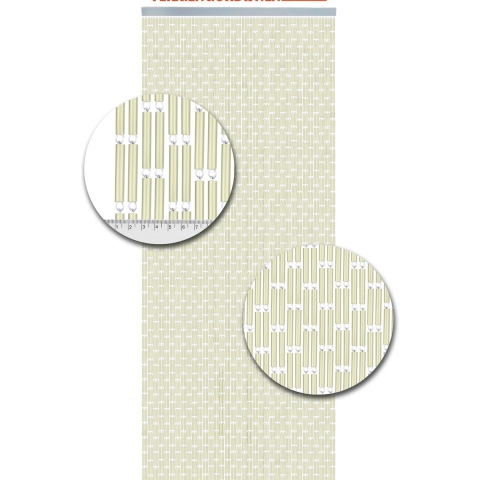 Vliegengordijnenexpert Vliegengordijn hulzen creme 100 x 240 cm in het kozijn