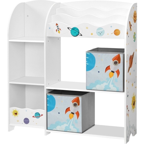 CaliCosy Kinderboekenkast met boekenplank en 2 opbergbakken