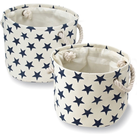 CaliCosy Set van 2 canvas manden met sterrenbeeldmotief