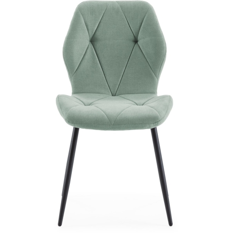 CaliCosy Set van 4 stoelen in stof met zwarte metalen poten l47,5 cm luna