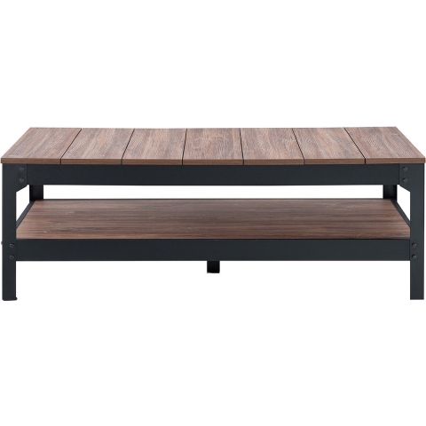 CaliCosy Salontafel van zwart metaal en hout l117cm