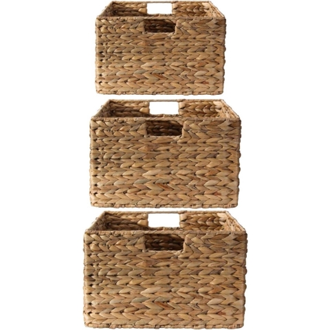 CaliCosy Waterhyacintenmanden met metalen frame set van 3