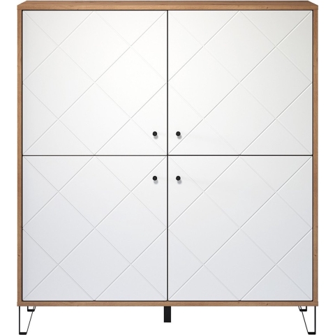 CaliCosy Buffet hoog 4 deuren mat wit l123 cm touch