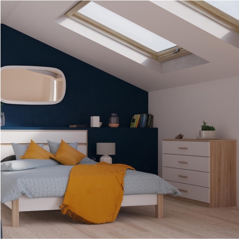 CaliCosy Ladenkast 4 laden hout en wit decor l100 cm selena