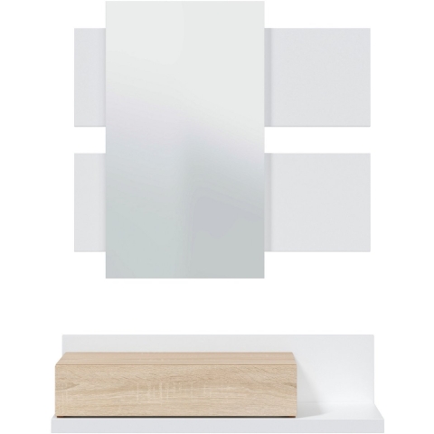 CaliCosy Hangende console met 1 lade en 1 spiegel l75 cm tekkan