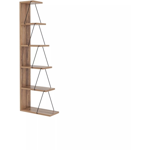 CaliCosy Hoekrek 6 planken, dennenhout en zwart decor, h150 cm tlos