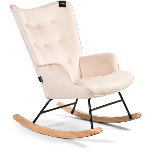 Aemely ® schommelstoel 'steerne' velvet, blank hout