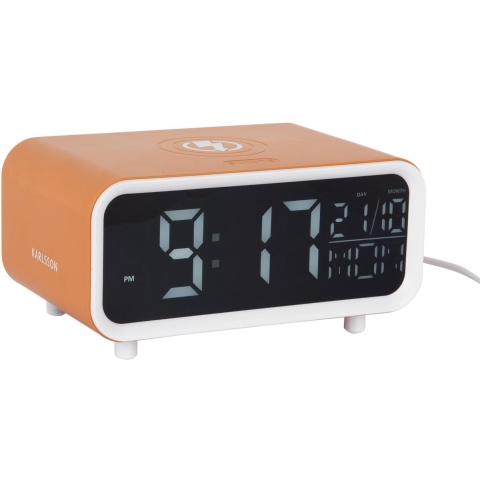 Karlsson wekker chunky led w. phone charger oker