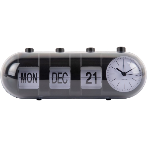 Karlsson wekker retro tube calendar flip -
