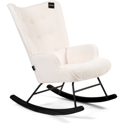 Aemely ® schommelstoel 'mama' teddy, zwart hout