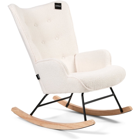 Aemely ® schommelstoel 'mama' teddy, blank hout