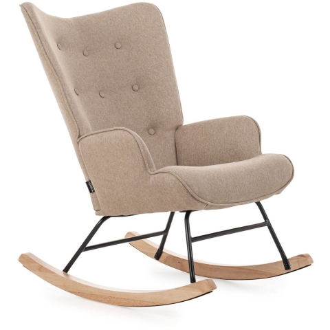 Aemely ® schommelstoel 'mama' stof, blank hout