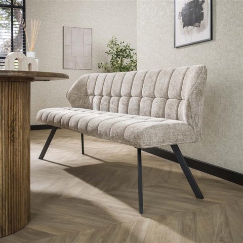 Hoyz eetkamerbank raster rich zandkleur