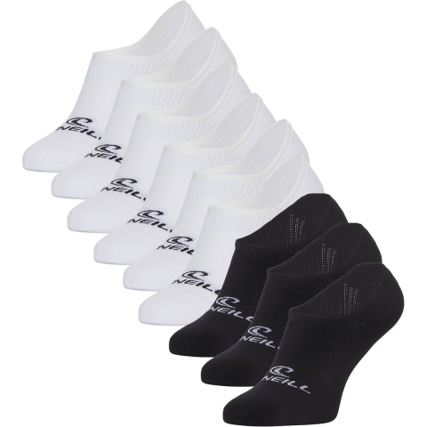 O'Neill Heren / dames footies sokken no show 9-pack wit/zwart