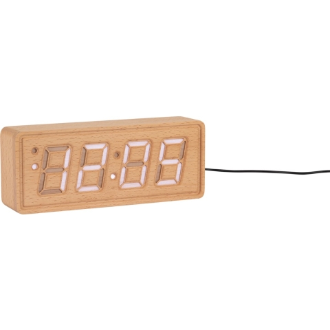 Karlsson wekker solid engraved licht hout