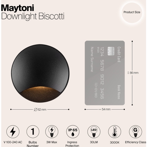 Maytoni Outdoor inbouwspot biscotti - Ø6,2