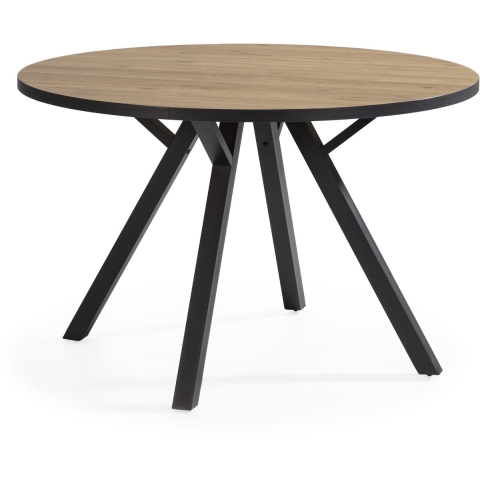 CaliCosy Ronde tafel met zwarte metalen poten l120 cm beni