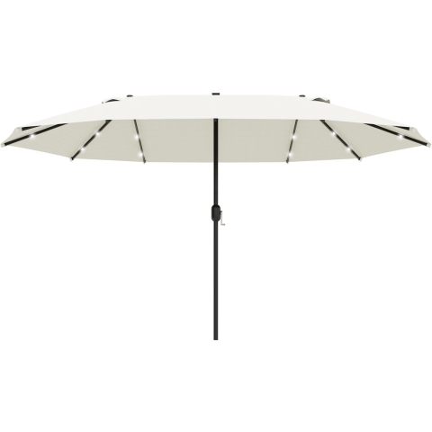 4goodz Outsunny led duo-parasol xl 440x260 cm met verlichting creme