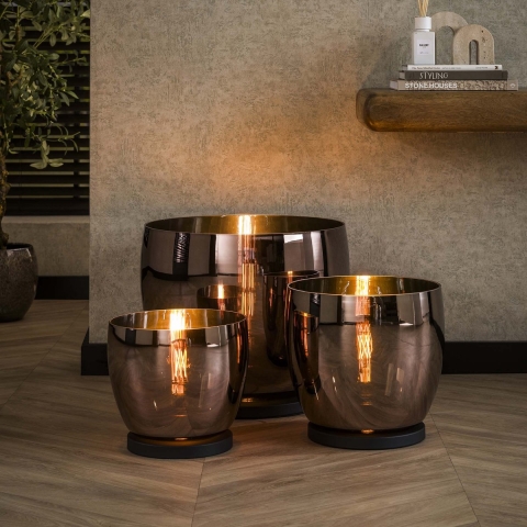 Hoyz vloerlamp up xxl koperkleurig glas Ø48