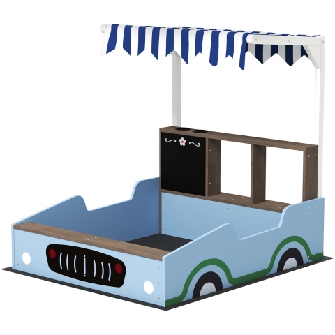 4goodz Zandbak met zitbank, tafel en zonnedak 104x90x108 cm -