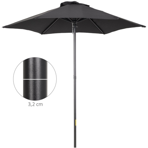 4goodz Outsunny parasol Ø196 cm zeshoekige parasol voor strand balkon tuin -