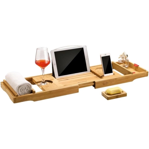 CaliCosy Uittrekbare bamboe badbrug l75/109 cm