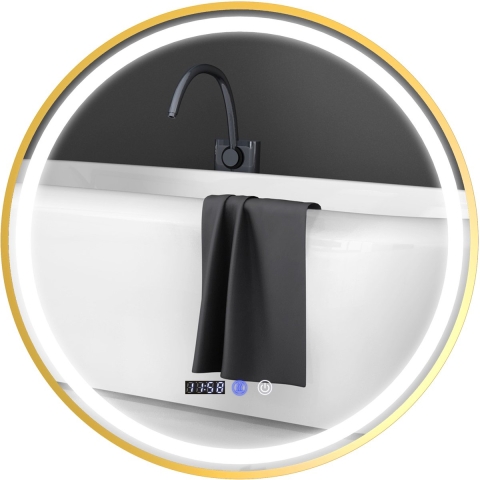 4goodz Ronde badkamerspiegel met led-verlichting met anti-condensfunctie,