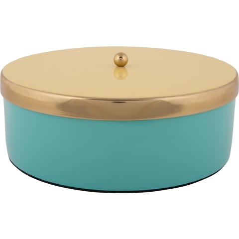 Present Time opbergbox double funky large turquoise blue & soft yellow