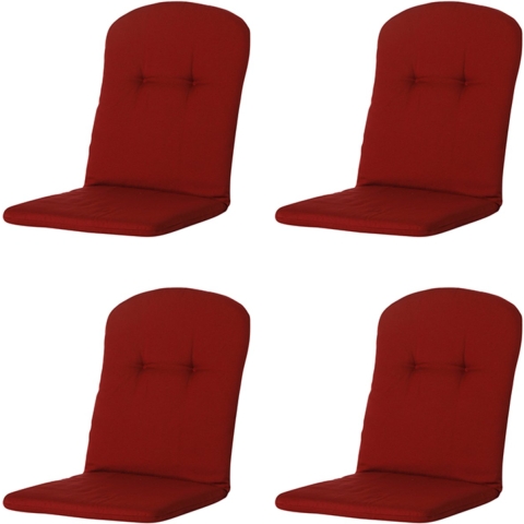 Madison kuipstoelkussen hoge rug rib red ca. 96x45 cm set van 4
