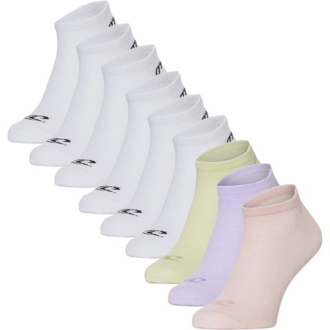 O'Neill Dames sneakersokken 9-pack wit/blossom thistle reed